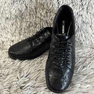 Romika Black Cassie Shoes Leather Comfort Minimalist Casual Chic City Sz 39 Us 8